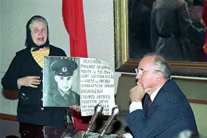 Peacetime: Soviet President Gorbachev mourns fallen soldiers