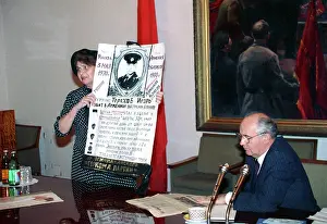 Silence: Soviet President Gorbachev mourns fallen soldiers