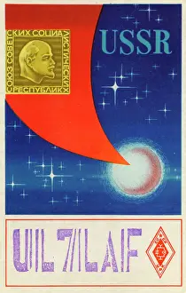 Shortwave: Soviet QSL card - plaque on Venus