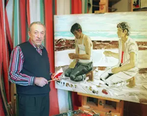 Tahir: Soviet and Russian painter Tahir Salahov in his studio, 1993