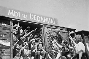 Returning: Soviet soldiers returning home after World War II