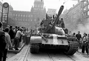 Authorized: Soviet tank - Wenceslas Square - protest