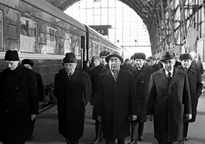 Suslov: Soviet Union delegation returning from Hungary, 1975