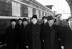 Suslov: Soviet Union delegation returning from Hungary, 1975