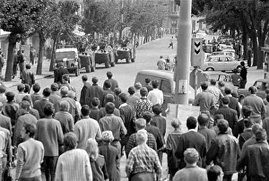 Liberalization: Soviet vehicles - protest - demonstration - Brno