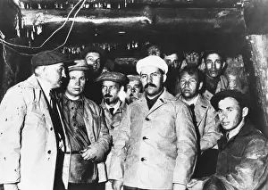 Lazar: Soviet workers building the Moscow subway are visited
