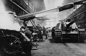 Lcgr1406: Soviets (Russians) assembling tanks at a Soviet