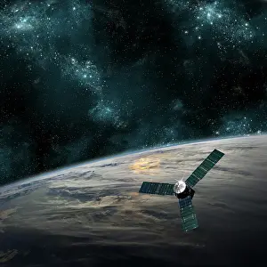 Satellites: A space probe investigates a cloud covered planet in outer ?