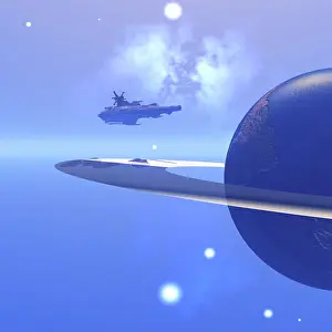 Approaching: A spacecraft nears a planet to steal resources