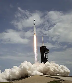 Blasts: A SpaceX Falcon 9 rocket blasts off from Launch