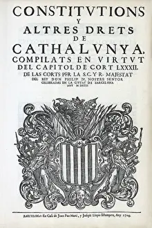 Constitutions: Spain (1702). Constitutions y altres Drets de