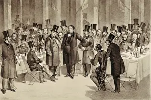 Foodstuffs: Spain (1863). Banquet of the Progressist Party