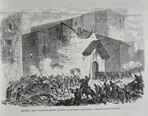 Lillustration: Spain (1869). Glorious Revolution. Barcelona