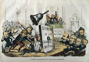 Flagstone: Spain (1869). Glorious revolution. Suspension