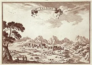 Solsona: Spain (19th c.). Solsona. Engraving of the work
