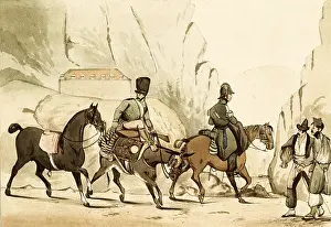 Lithographies: Spain (19th c.). Staff officer and his servant