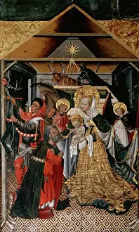 Shepherds: Spain. Altarpiece from Verdu by Jaume Ferrer II. 15th c.entu