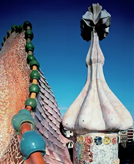 Cornet: Spain. Barcelona. Batllo House. 1904-1906. By Antoni Gaudi (