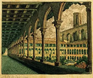 Serenity: Spain. Barcelona. Monastery of Pedralbes. Cloister. Drawing