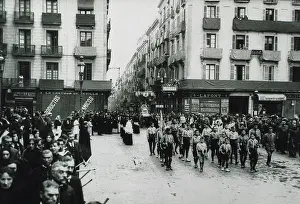 Typhus: SPAIN. Barcelona. Spain (1914). Religious procession