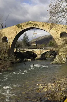 Onis: SPAIN. Cangas de Onis. Medieval bridge of Cangas