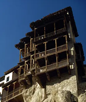 Mancha: Spain. Castile-La Mancha. Cuenca. Hanging Houses. 15th centu