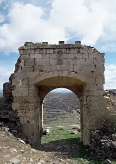 Moya: Spain. Castile-La Mancha. Moya. Castle. Entrance. 13th centu