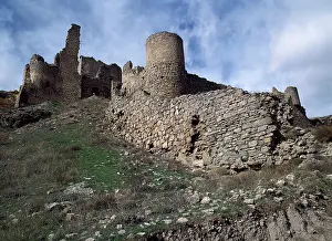 Mancha: Spain. Castile-La Mancha. Moya. View of the castle. Province