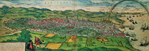 Plow: Spain. Catalonia. Barcelona. Map, 1576 at Civitates