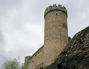 Luna: Spain. La Rioja. Cornago. Castle. Circular tower