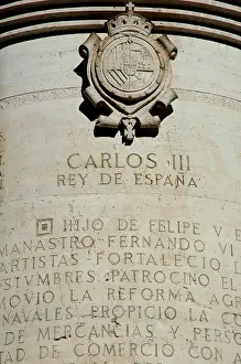 1788: Spain. Madrid. Detail of the base of a monument dedicated to