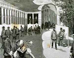 Electoral: Spain. Madrid. Exhibition of the electoral lists, 1890. Engr