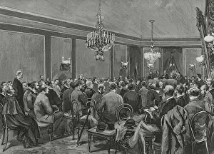Businessmen: Spain, Madrid. A session of traders and industrialists