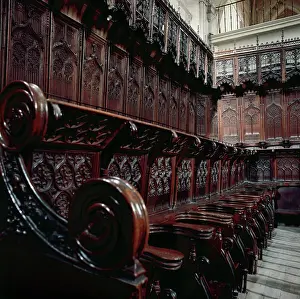 Stalls: Spain. Ona. Monastery of the Saviour. Choir stalls