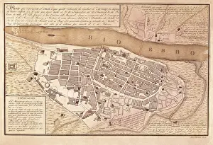 Saragossa: Spain. Peninsular War (1808-1814). Map of Saragossa