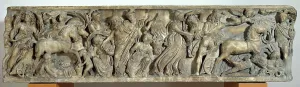 Attending: Spain. Roman Sarcophagus. Rape of Proserpina. 2nd century AD