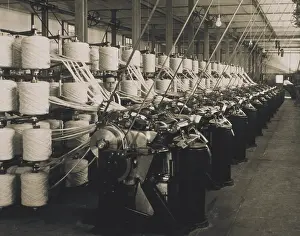 Spinners: SPAIN. Sabadell. Interior of the textile factory