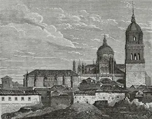 Nueva: Spain, Salamanca. The New Cathedral. Illustration by Letre