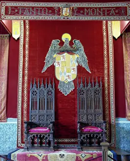 Thrones: Spain. Segovia. The Alcazar. The Throne room. Two thrones