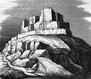 19th Century: Spain. Templar Castle of Monzon. Engraving, 19th century