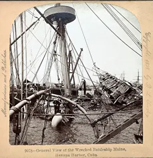 Stereocard: The Spanish American War. Wreck of the U.S.S. ?