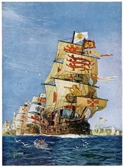 Spanish Armada setting sail for England