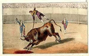 Bullfighting: Spanish bullfighting - pole jump