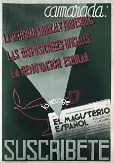 Espanol: Spanish civil war. Advertizing for the subscription