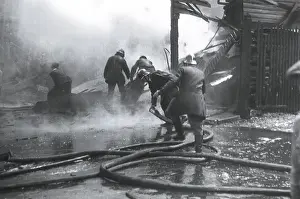 Barceloneta: Spanish Civil War. Firemen and members of the