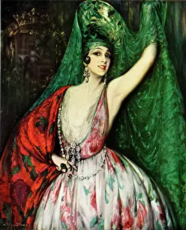 Mantilla: Spanish dancer wearing mantilla