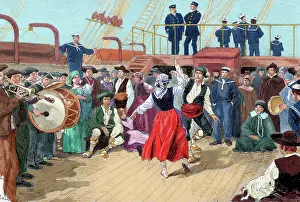 Drummer: Spanish emigrants on board a ship heading toward Argentina