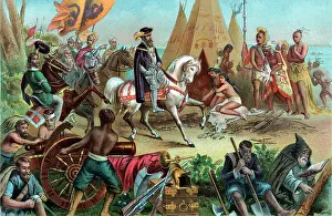 Desoto: Spanish explorer hernando de soto discovering