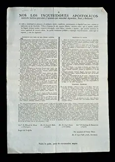 1807: Spanish Inquisition. Document, 19th century. 1807