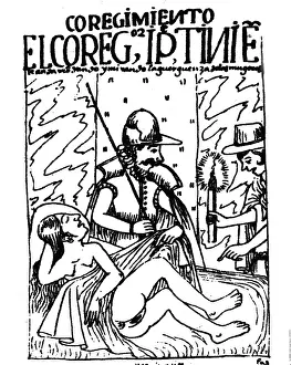 Incas: Spanish mistreating Peruvian woman 1613